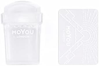 MoYou London Nail Art Stamping Rectangular Clear Stamper & Scraper Features A See-Through