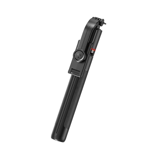 GOWENIC Trípode Portátil para Palo Selfie, Soporte Extensible para Teléfono de Aleación de Aluminio de 67,6 Pulgadas con para Teléfono Desmontable y Obturador Remoto, para Grabación (Black)