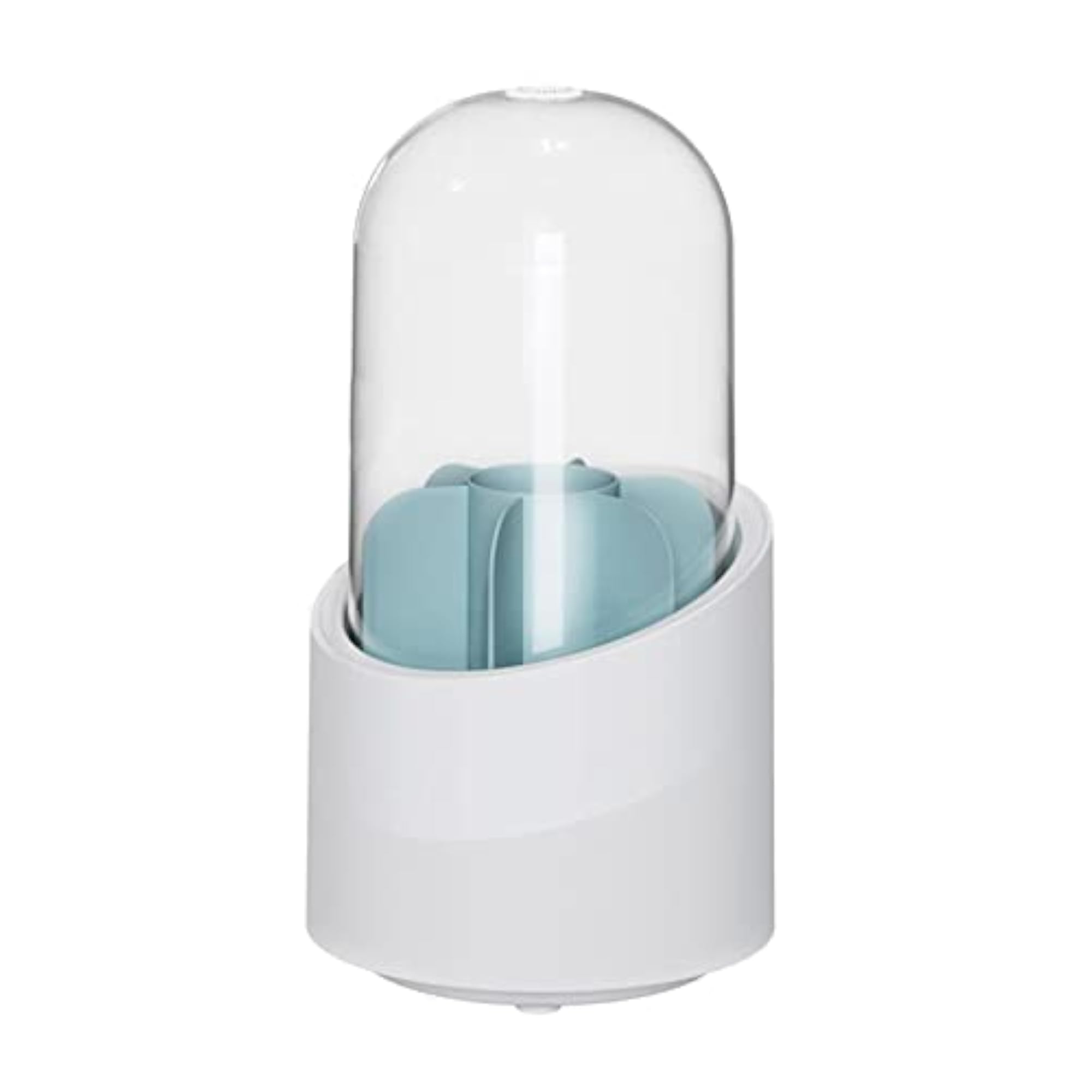 Blue 360 Degree Rotating Makeup Brush Holder with Lid