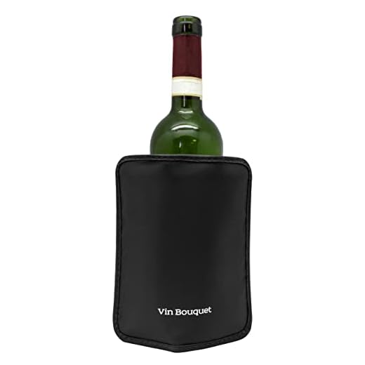 Vin Bouquet Funda Enfriadora Autojustable, Color Negro, 18.5 x 16 x 2 cm