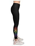 Tstars LGBT Leggings for Women Teen Girls Heart Shapes Leggings Large Black