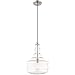 Livex Lighting 41239-91 Art Glass - 12.63" One Light Mini Pendant, Brushed Nickel Finish with Clear Glass