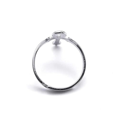Bague croix d'ankh égyptienne avec Anubis symbole de vie bijou ajustable mixte
