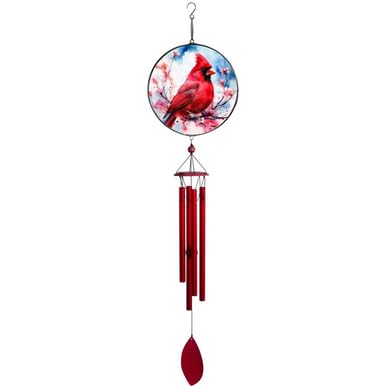 Spoontiques Cardinal Suncatcher Wind Chime - Outdoor Garden D&eacute;cor - Decorative Chimes for Yard, Garden, Backyard and Patio Decoration