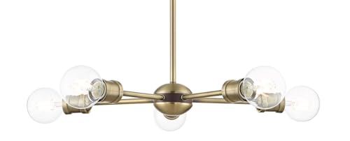 Livex Lighting 46135-01 5 Light Antique Brass Chandelier