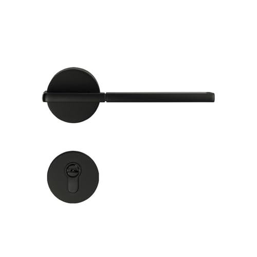 室内ドアロック亜鉛合金製サイレントルーム木製ドアロックシンプルな黒のアメリカンロックスプリットハンドル(D31-S949graywiredrawing(silentlockbody))