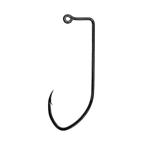 Eagle Claw 500BP-4 Pro-V 90 Degree Non Offset Jig Hook, Size 4, Platinum Black, Package of 100