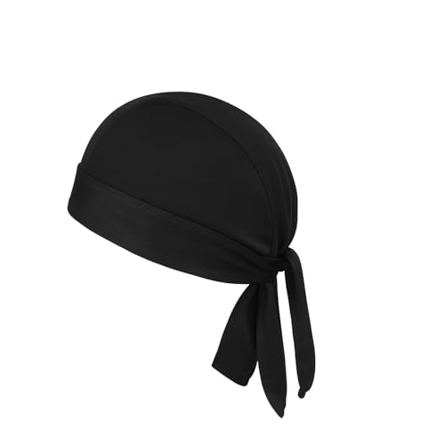 Horktrust - Bandana de sport pour homme et femme, Bandana pour Activités de Plein Air, style pirate, Parfait pour le vélo, la course à pied - élastique, respirant（noir）