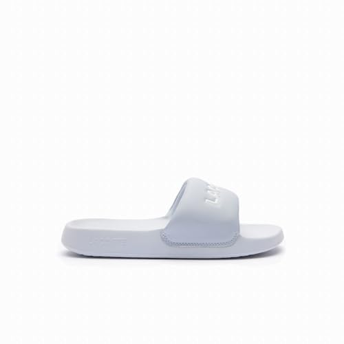 Lacoste Tongs en tissu Serve Slide 1.0 pour femme, Bleu clair/bleu clair, 40.5 EU