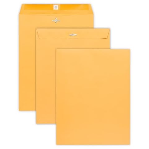 EnDoc 10 x 13 Clasp Envelopes – 10 Pack Brown Kraft Catalog Envelopes with Clasp Closure & Gummed Seal – 28lb Heavyweight Paper 10x13 inches Envelopes for Home, Office, Business, Legal or School Cover