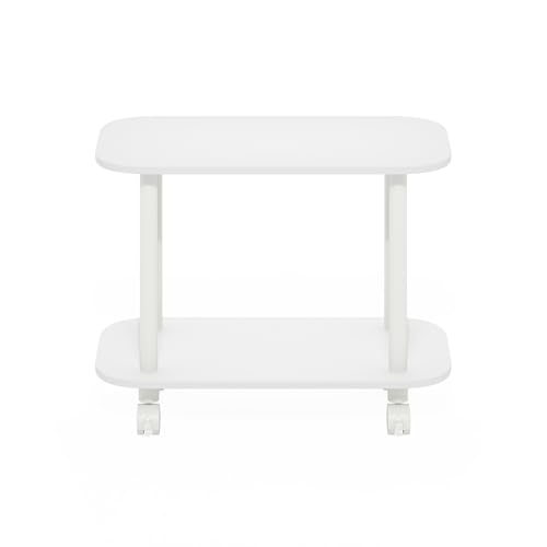 Table de chevet blanche avec étagère ouverte et assemblage rapide sans outils - 7