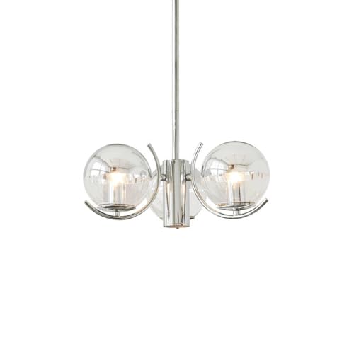 JIQHOHX Chinese Vintage Living Room Study Hanging Lamp Creative 3 Lamp Heads Metal Glass Pendant Light Showroom Hotel Coffee Shop Lighting Fixture B&B Bedroom Farmhouse Rustic Hallway BALC