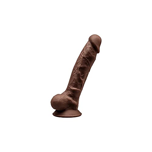 Pene realístico 17,75cm marron Silexd Modelo 1 en silicone de qualité supérieure