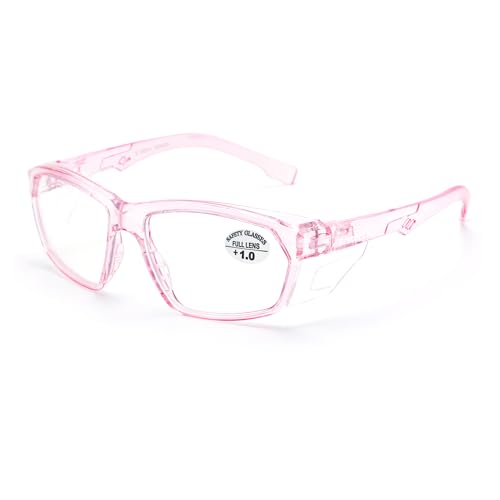 ProtectX Stylish Safety Glasses Anti-Fog Scratch Pink Readers 1.0