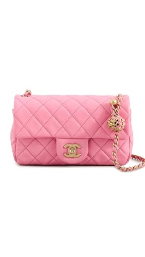 WHAT GOES AROUND COMES AROUND Womens Pre-Loved Chanel Pink Lambskin Pearl Crush Rectangle Bag Pink One Size