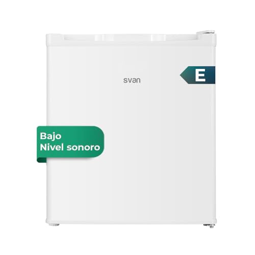 Svan Frigorífico Refrigerador Blanco SR504500E. Capacidad 41 Litros, Puerta Reversible, Bajo Nivel Sonoro, Eficiencia Energética Clase E