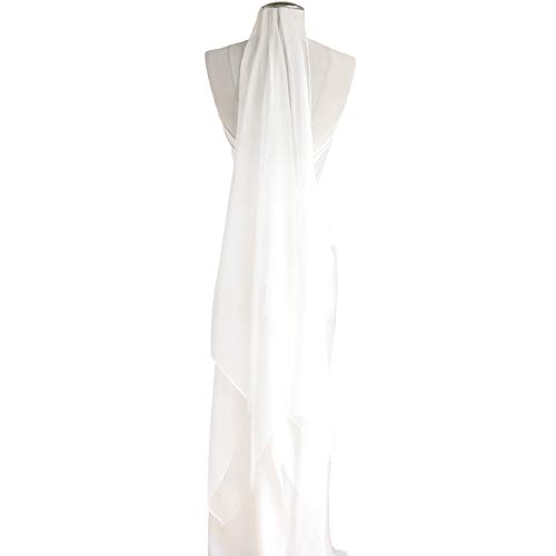 Pure Silk Chiffon Shawl/scarf, Oblong Size 76" L x 34" W, Off White3