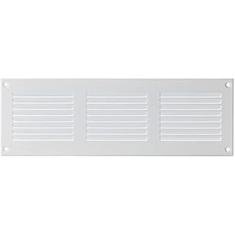 300x100mm / 12x4 inch Metal White Ventilation Grille - Air Vent Cover with Insect Mesh Cover