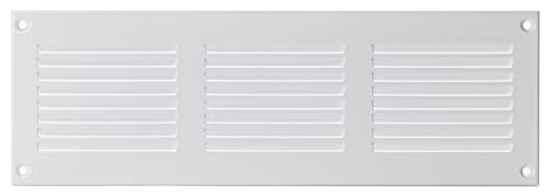 300x100mm Metall Weiß Lüftungsgitter mit Insektenschutz - Gitter für Belüftung - Abluftgitter Cover