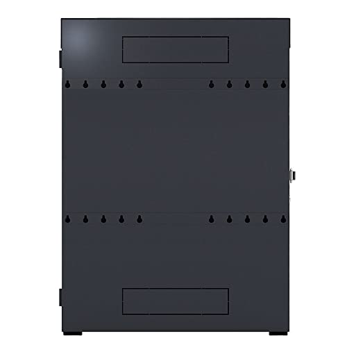 Image of NavePoint 8U Vertical Server Rack Enclosure, Low Profile, 27.5 inch Deep, Max Weight Capacity 132lbs - 8U Network Cabinet Vertical Wall Mount, Perforated, Black