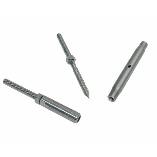 Marine Boat Tensores para Cable Tipo Push and Go Lag de Acero Inoxidable T316, Rosca 1/4"-20, 3.5 pulgadas de Largo miniatura 3