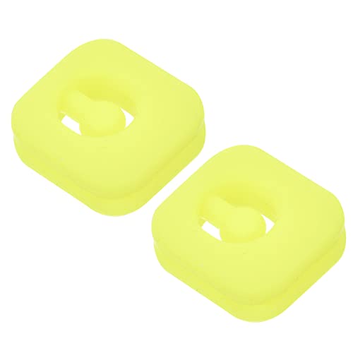 PATIKIL Tennis Vibration Dampener, 2 Pack Square-shaped Silicone Shock Absorber Racket String Damping for Tennis Racquet Yellow