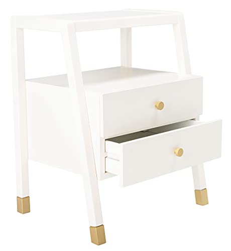Safavieh Home Collection Cove White/Gold 2-Drawer 1-Shelf Ac
