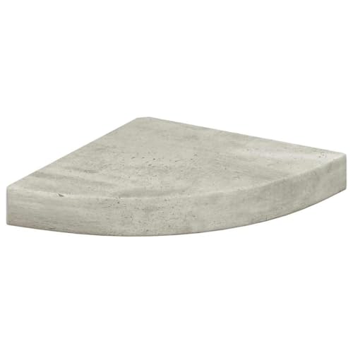 vidaXL Etagère d'angle Murale Etagère Suspendue Flottante Etagère de Salon Salle de Séjour Maison Intérieur Gris Béton 25x25x3,8 cm MDF
