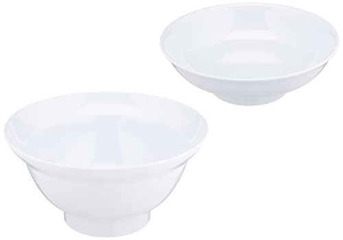 Nagao No.60AB Unbreakable White Tableware, Donburi with Lid, Large, Made in Japan