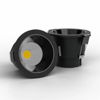 Harold Electricals 12W Alpha Series Concealed COB Spotlight | Recessed Ceiling LED Light - Black Body(Black Reflector) Warm White Light