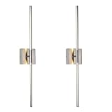 Wall Sconces Sets of Two,Modern Brushed Nickel Sconces Wall Lighting,Hardwired Metal Bathroom Vanity