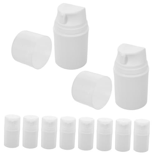 CIYODO 10 Piezas Unidades Botellas de Bomba Pequeñas para Cosméticos Dispensador Recargable sin Aire para Loción Crema y Limpiador Facial Envases Compactos y Ligeros para Viaje Plástico