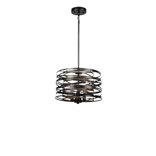 Lustre noir E14 style industriel nordique et fer forgé créatif de 32 cm ZH1YFD