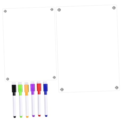 KALLORY 1 Juego De Pizarra Magnética Transparente De Borrado En Seco Organizador Para Refrigerador Tabla De Cortar Borrador Para Refrigerador Pizarra Blanca Suministros De Cocina