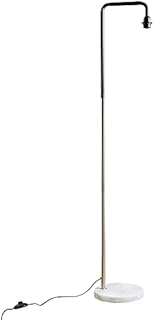 MiniSun Industrial Black and Chrome Metal Floor Lamp with a White Marble Base