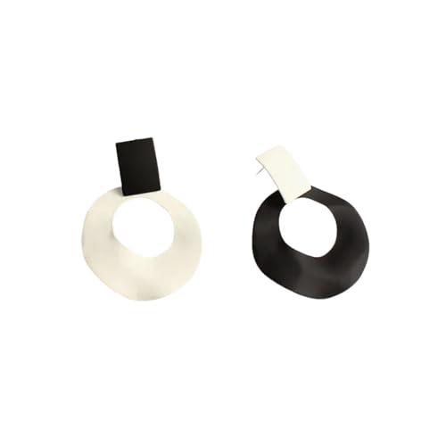 Pendientes redondos huecos asimétricos livianos que no pesan para lóbulos rasgados de mujer
