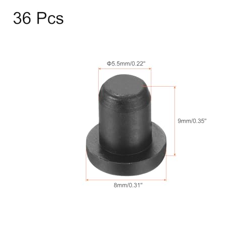 Image of uxcell High Temp Silicone Plug Mount Dia 5.5mm /0.22 inch t Shaped Rubber Stopper Hole Plugs for Powder Coating Plating Waterproof Plugs Sealing Plugs Black Pack of 36(OD 8mm)