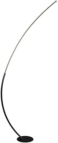 Brightech Sparq 2 - Arc LED Floor Lamp - Modern Over The Sofa Living Room Light - Warm White Arch Lighting for Bedrooms or Offices - Dimmable Minimalist Pole – Platinum Silver