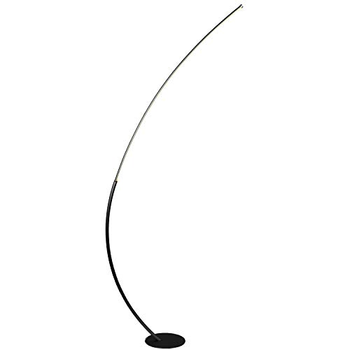 Brightech Sparq 2 - Arc LED Floor Lamp - Modern Over The Sofa Living Room Light - Warm White Arch Lighting for Bedrooms or Offices - Dimmable Minimalist Pole - Jet Black
