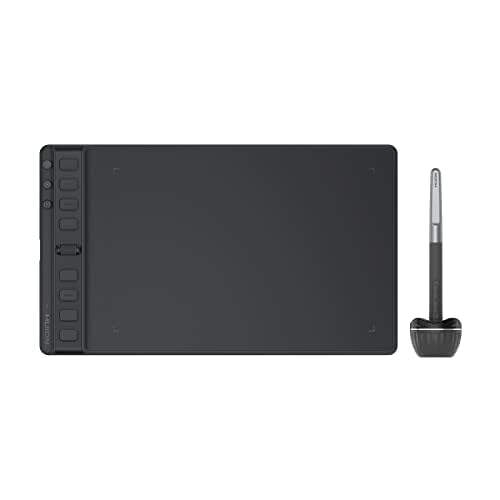 HUION Inspiroy 2 Medium Drawing Tablet with Scroll Wheel 8 Customized Keys Battery-Free Stylus for Digital Art, Design, Sketch, 9x5inch Graphics Tablet Works with Mac, PC & Mobile, 2023 Black (H951P)