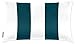Izabela Peters® Luksusowe designerskie prostokątne podłużne poduszki z poszewkami w zestawie - ekologiczna aksamitna poduszka dekoracyjna wypełniona prostokątna poduszka na łóżko sofa salon - 2 paski - turkusowy
