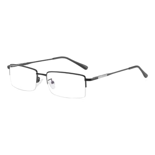 Image of Mens Half Rimless Metal Eyewear Blue Light Blocking Glasses,Gold