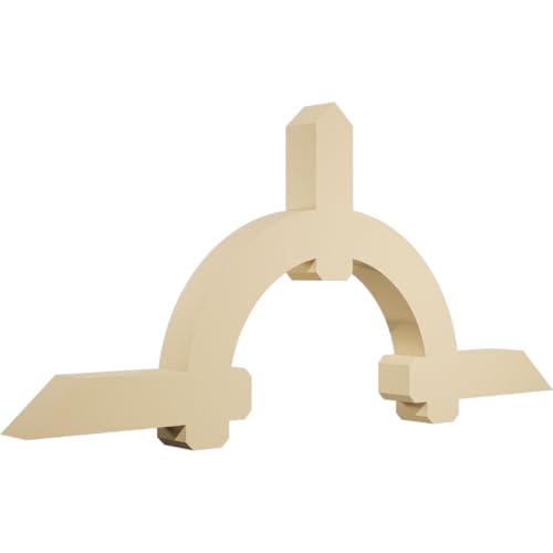 84"W x 38 1/2"H x 6"D x 6"F, 11/12 Pitch, Ericson Signature Urethane Gable Bracket, Primed Tan