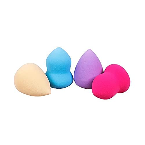 FABify Soft Bristle Oval Foundation Brush with 4 Makeup Blender Sponges – Compact Portable Set for Cream & Liquid Makeup Application – Ideal for Professional & Home Use (Color May Vary) 4