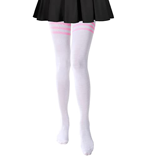 Image of DRESHOW Extra Long High Thigh Socks Striped Over Knee Thin Tights Long Stocking
