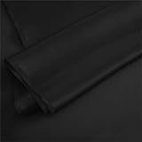 Oavieh Black 16 Momme 44''Width 100 Pure Silk Fabric 6A Grade Natural Mulberry Charmeuse Fabric for Sewing Clothes DIY Crafts(1 Yard)