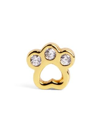 SINGULARU Pendiente Suelto Mini Paw - Pendiente en Plata de Ley 925 con Acabado Baño de Oro de 18 Kt. - Cierre de Rosca - Pendiente Suelto - Joyas para Mujer