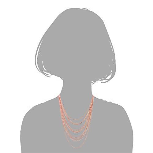 COOLSTEELANDBEYOND Rose Gold Tone Layered Chain Necklace for Women Multi Strand Draped Bib Statement Necklace with Rhinestone Chains and Extender by COOLSTEELANDBEYOND - Used condition - Image 3