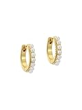 Ted Baker Persia Pearl Huggie Earrings for Women (Gold/Pearl)