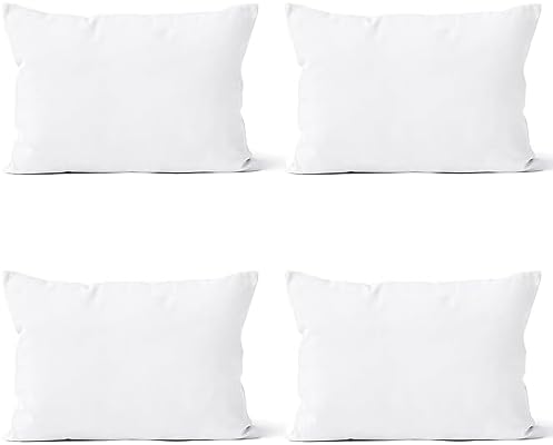 Encasa Homes Throw Pillow Covers 24 x 24 inch - Sublimation Blank White 4 pc Pack with Invisible Zipper - Soft Polyester Twill Cushion Cases, suitable for DIY, Digital Printing & Painting